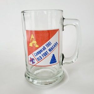 Vintage Boy Scout Glass Mug Camperall 1981 Old Fort Niagara